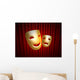 comedy and tragedy masks over red curtain Wall Mural