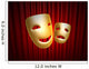 comedy and tragedy masks over red curtain Wall Mural