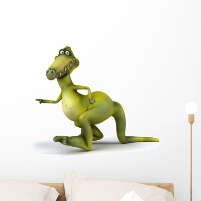 Dinosaur Wall Decal shown on a wall
