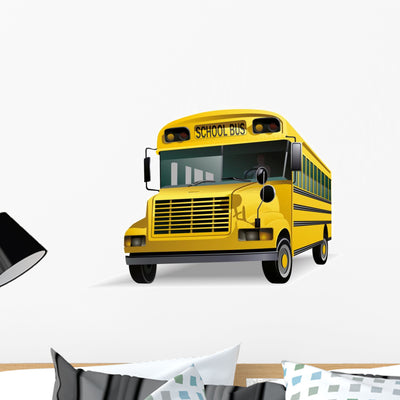 School Bus Wall Decal shown on a wall