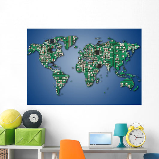 electronic world Wall Mural
