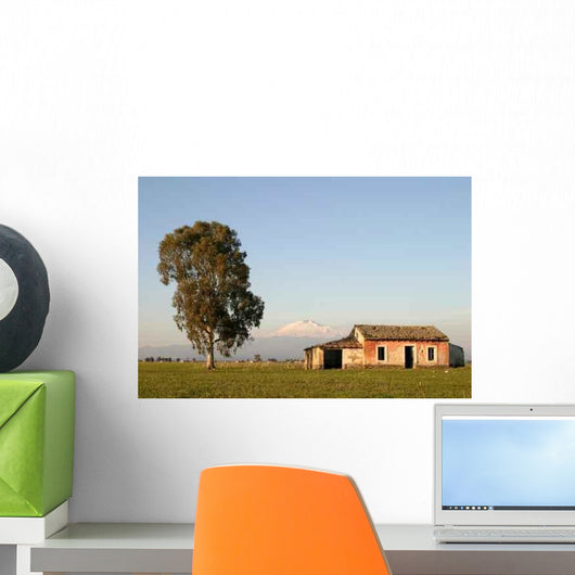Ruine Vor Dem Etna Wall Decal