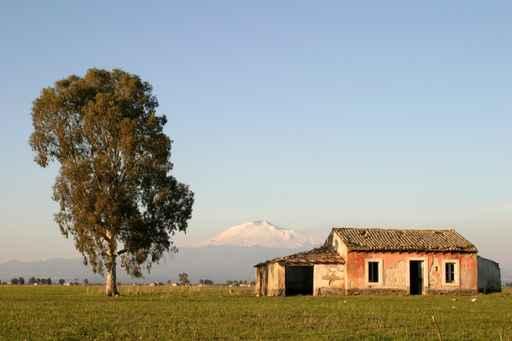 Ruine Vor Dem Etna Wall Decal