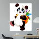 Cute Panda Go to School Wall Mural