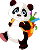 Cute Panda Go to School Wall Mural