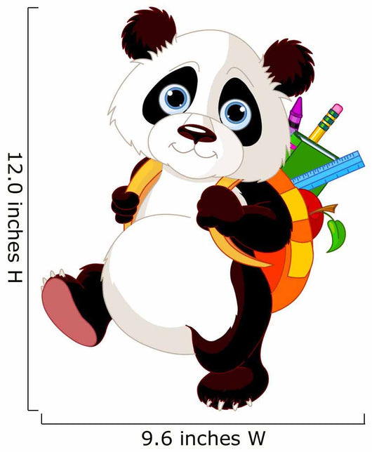 Cute Panda Go to School Wall Mural