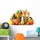 Groceries Wicker Basket White Wall Decal