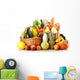 Groceries Wicker Basket White Wall Decal