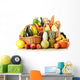 Groceries Wicker Basket White Wall Decal