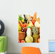Groceries Wicker Basket White Wall Mural