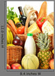 Groceries Wicker Basket White Wall Mural