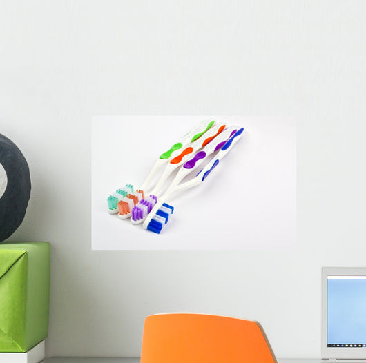Colored Tooth Brush Wall Decal