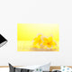 Leelawadee flower on bamboo background Wall Mural