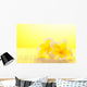 Leelawadee flower on bamboo background Wall Mural