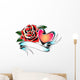 Rose and Heart Ribbon Wall Mural