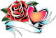 Rose and Heart Ribbon Wall Mural