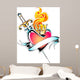 Tribal Flame Heart Design Wall Decal