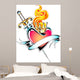Tribal Flame Heart Design Wall Decal