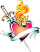 Tribal Flame Heart Design Wall Decal