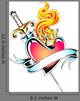 Tribal Flame Heart Design Wall Decal