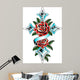 cross with rose design Wall Decal