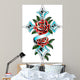 cross with rose design Wall Decal