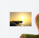 Zen Stones in Water on White Background Wall Mural