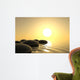 Zen Stones in Water on White Background Wall Mural
