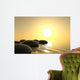 Zen Stones in Water on White Background Wall Mural