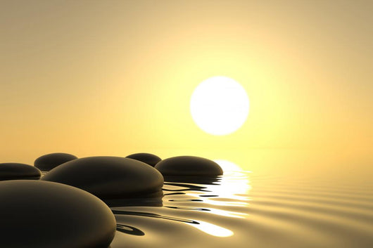 Zen Stones in Water on White Background Wall Mural