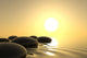 Zen Stones in Water on White Background Wall Mural