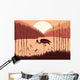 Heron Wild Nature Foliage Wall Mural