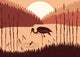 Heron Wild Nature Foliage Wall Mural