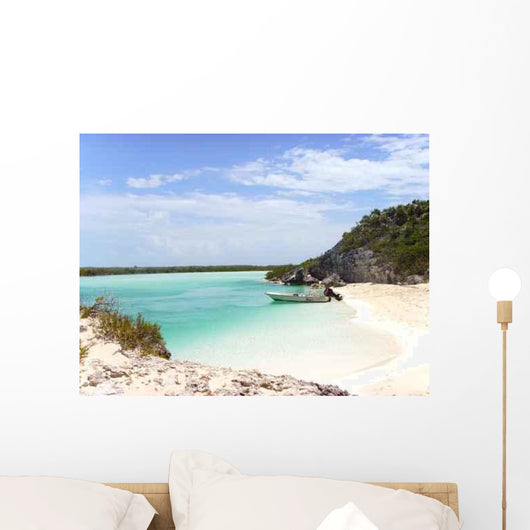 Lone Boat Deserted Beach Wall Decal