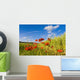 wheat field and poppies Wall Mural