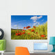 wheat field and poppies Wall Mural