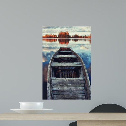 Old Boat Lake Night Wall Mural