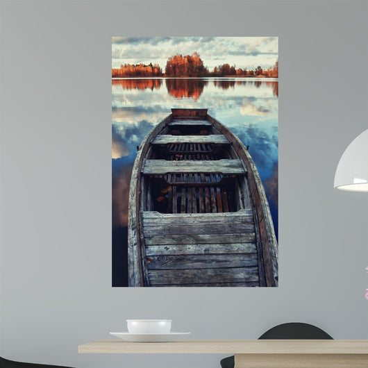 Old Boat Lake Night Wall Mural