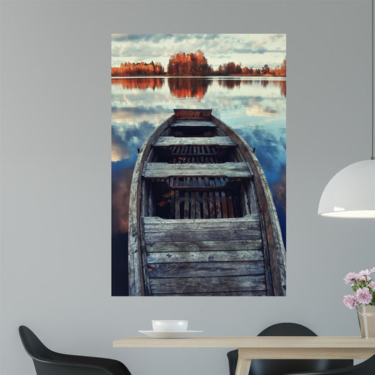 Old Boat Lake Night Wall Mural