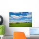 farmland with blue and cloudy sky Wall Mural