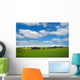 farmland with blue and cloudy sky Wall Mural