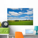 farmland with blue and cloudy sky Wall Mural