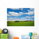 farmland with blue and cloudy sky Wall Mural