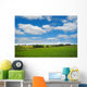 farmland with blue and cloudy sky Wall Mural