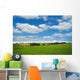 farmland with blue and cloudy sky Wall Mural