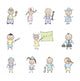 children and the profession in color Wall Decal