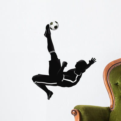 Soccer Football Player Illustration Wall Decal shown on a wall