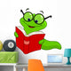 Book Worm Wall Decal