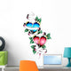 double heart tattoo Wall Decal