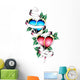 double heart tattoo Wall Decal